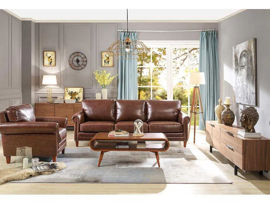 Fauteuil Cassandra Van Lived-In Leer - Bruin-LINEA SOFA Clearance