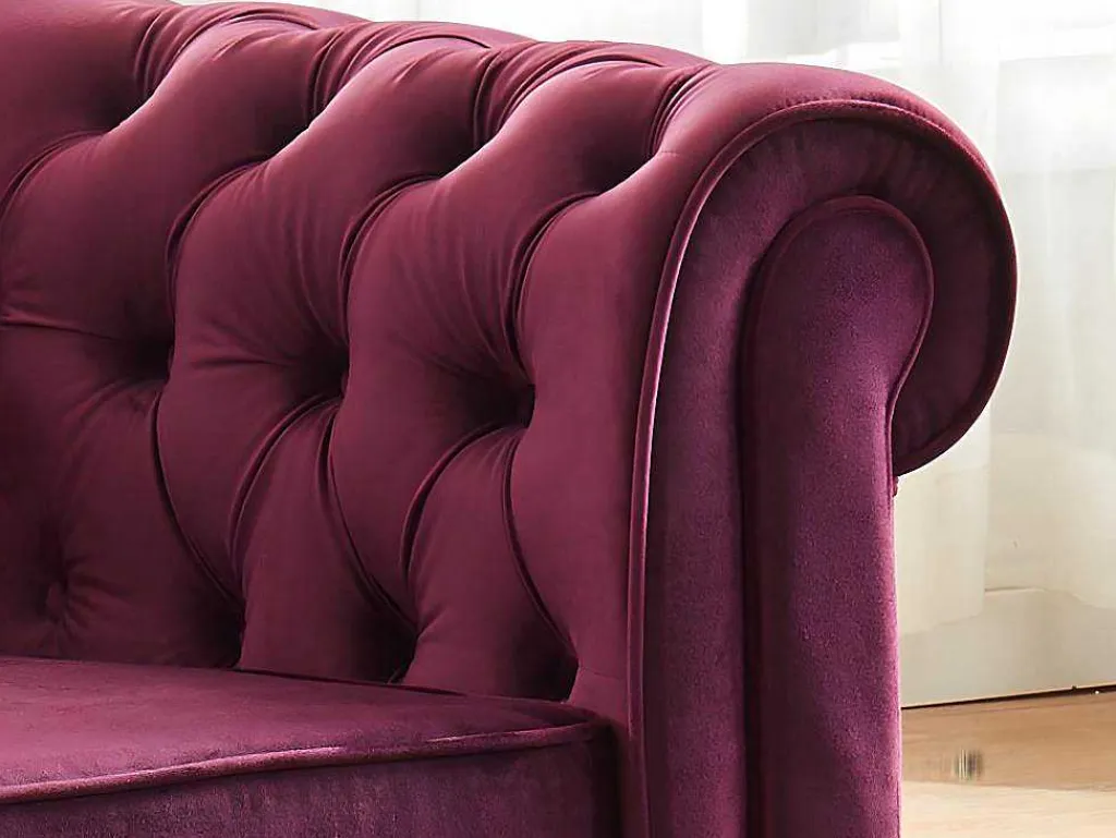 Fauteuil Chesterfield - Fluweel Paars-Vente-unique Sale