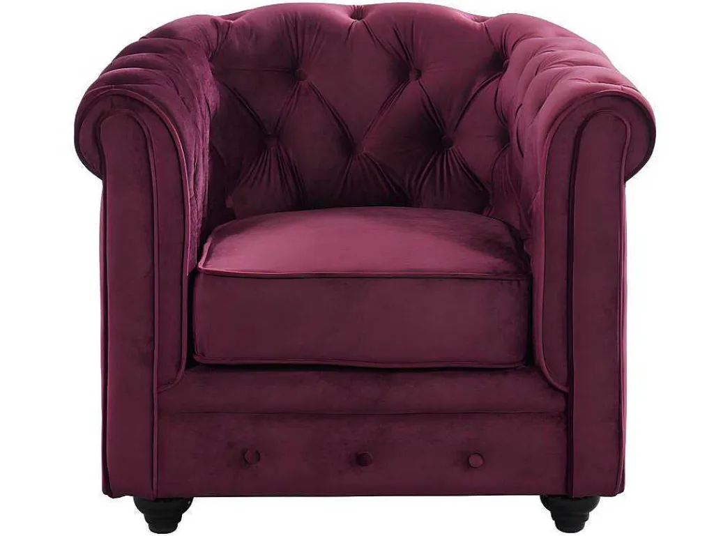 Fauteuil Chesterfield - Fluweel Paars-Vente-unique Sale