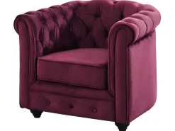 Fauteuil Chesterfield - Fluweel Paars-Vente-unique Sale