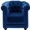 Fauteuil Chesterfield - Fluweel - Koningsblauw-Vente-unique Outlet