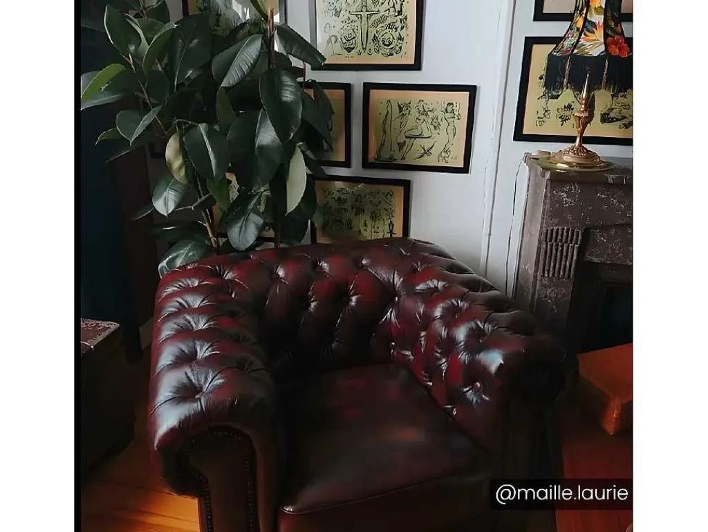 Fauteuil Chesterfield Brenton 100% Buffelleer - Bruin Tinten-LINEA SOFA Online