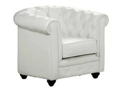 Fauteuil Chesterfield Van Kunstleer - Wit-Vente-unique Hot
