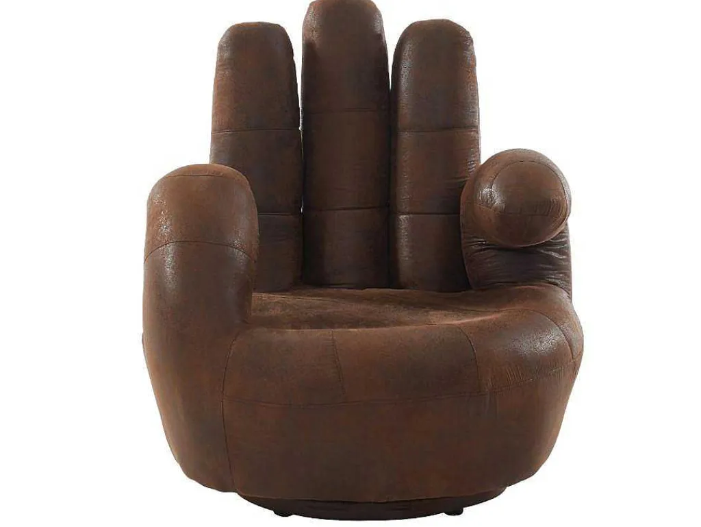 Fauteuil Draaibaar Catchy Van Microvezel Met Verouderd Effect-Vente-unique Outlet