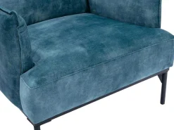 Fauteuil Eendenblauw Fluweel Joel-Vente-unique