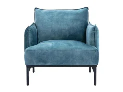 Fauteuil Eendenblauw Fluweel Joel-Vente-unique