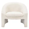 Fauteuil In Gebroken Wit Ribfluweel Ossana-Vente-unique Clearance