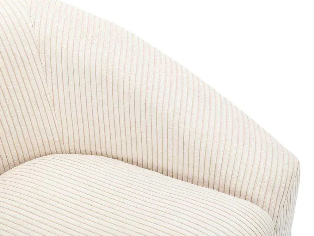 Fauteuil In Gebroken Wit Ribfluweel Ossana-Vente-unique Clearance