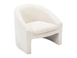 Fauteuil In Gebroken Wit Ribfluweel Ossana-Vente-unique Clearance