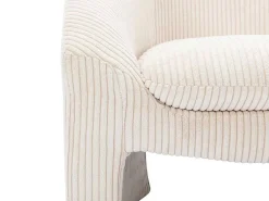 Fauteuil In Gebroken Wit Ribfluweel Ossana-Vente-unique Clearance