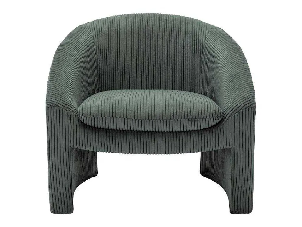 Fauteuil In Groen Ribfluweel Ossana-Vente-unique Online