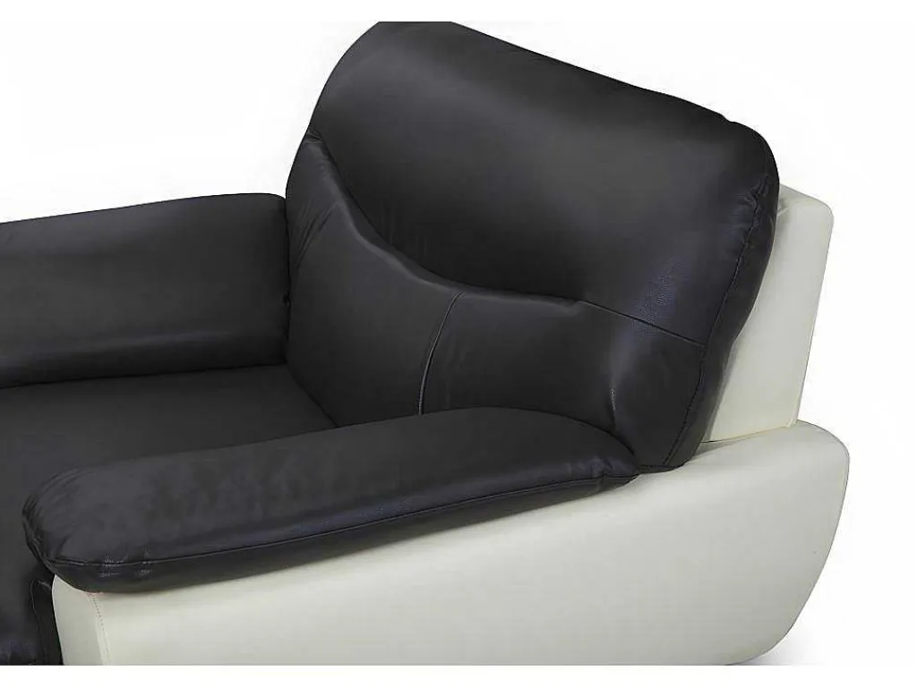 Fauteuil Indice Van Kunstleer - Tweekleurig Zwart En Wit-Vente-unique