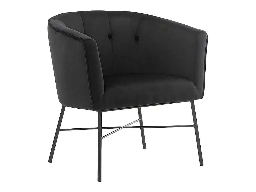 Fauteuil Met Armleuningen Fakart - 100% Polyester - Zwart-Vente-unique