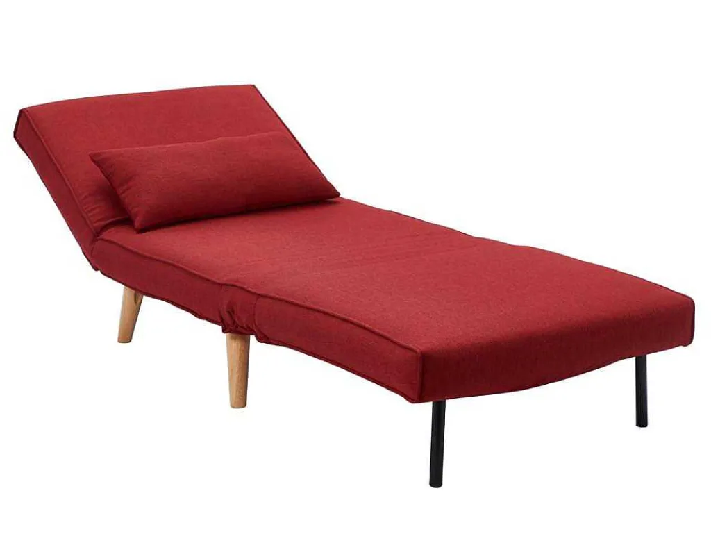 Fauteuil Met Bed Optie Posio Van Stof - Rood-Vente-unique Sale