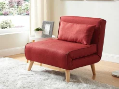 Fauteuil Met Bed Optie Posio Van Stof - Rood-Vente-unique Sale