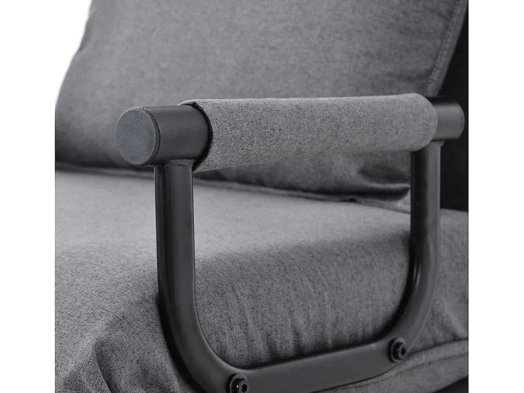 Fauteuil Met Kussen En Verstelbare Rugleuning - Om Te Bouwen Tot Fauteuil - Linnen Stof - Grijs-ModernLuxe Sale