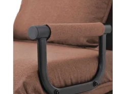 Fauteuil Met Kussen En Verstelbare Rugleuning - Om Te Bouwen Tot Fauteuil - Linnen Stof - Bruin-ModernLuxe New