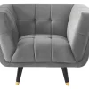 Fauteuil Samantha Ii Van Fluweel - Grijs-Vente-unique