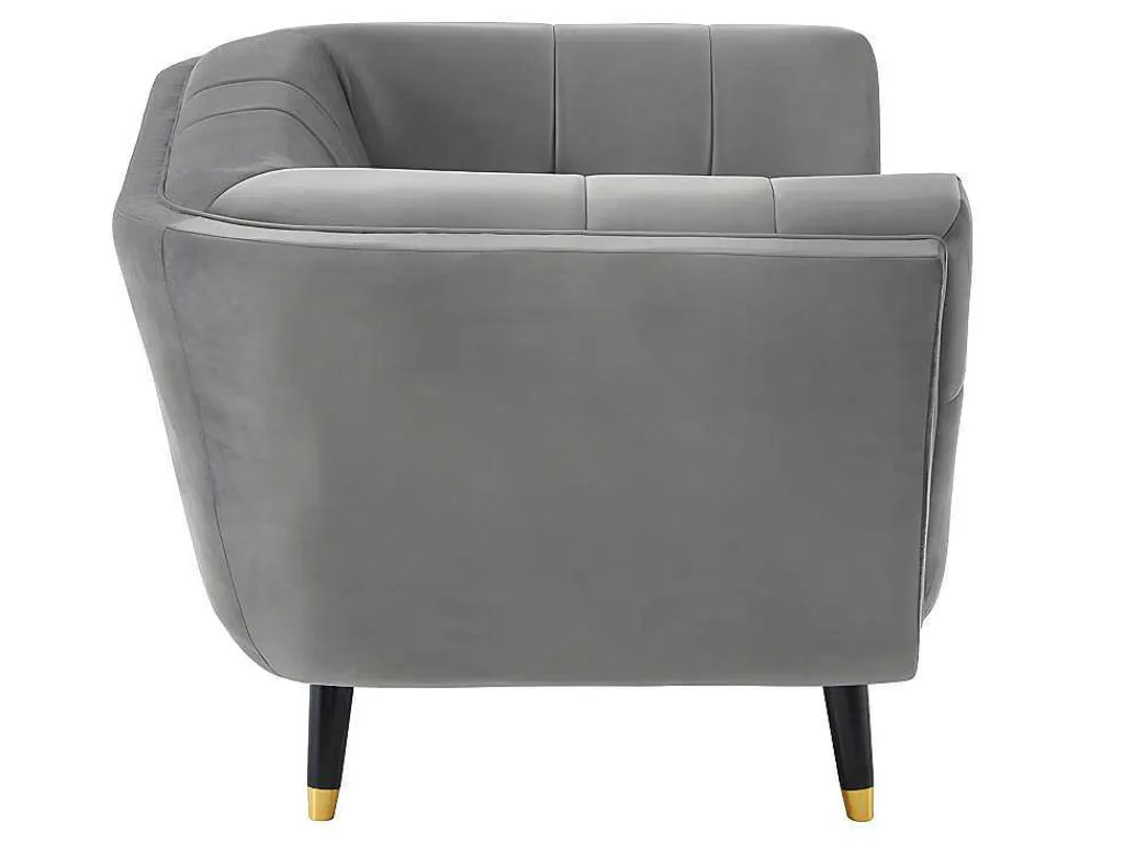 Fauteuil Samantha Ii Van Fluweel - Grijs-Vente-unique