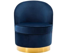 Fauteuil Sanela Van Fluweel - Nachtblauw-Vente-unique Outlet