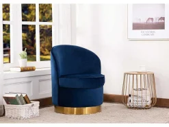 Fauteuil Sanela Van Fluweel - Nachtblauw-Vente-unique Outlet