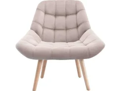 Fauteuil Van Beige Fluweel - Luosto-Vente-unique Discount