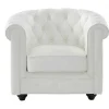 Fauteuil Van Buffelleer Chesterfield - Wit-Vente-unique Clearance