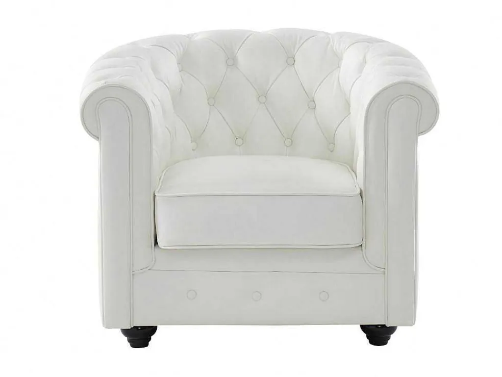 Fauteuil Van Buffelleer Chesterfield - Wit-Vente-unique Clearance