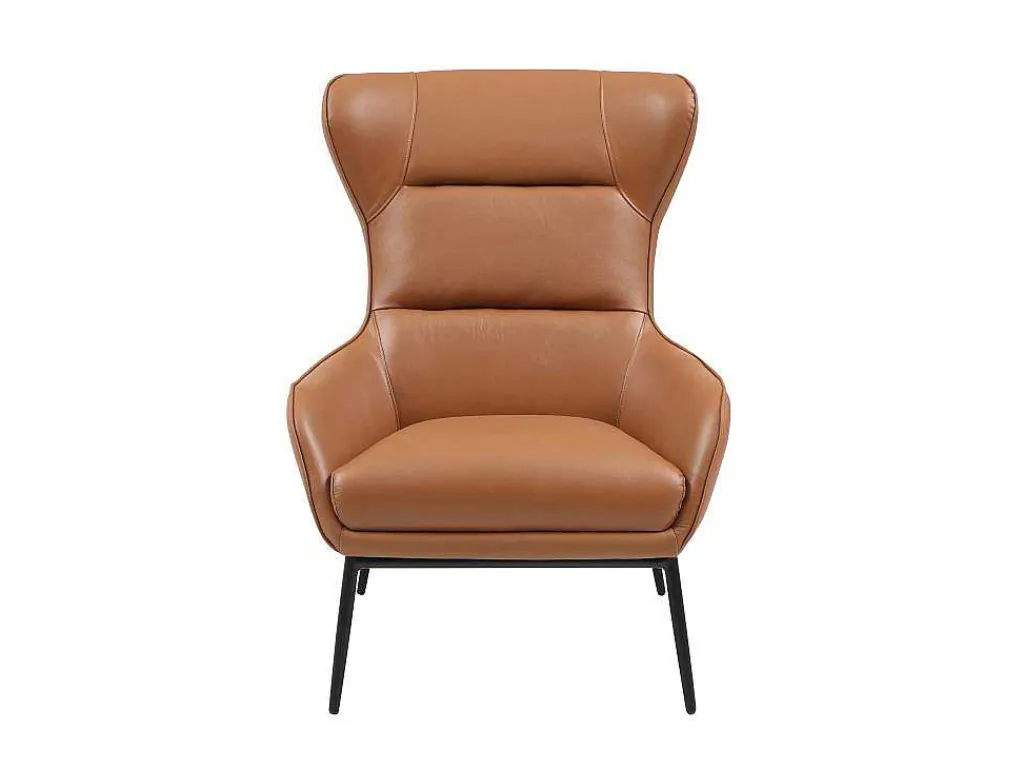 Fauteuil Van Camelkleurig Buffelleder Dinnia-LINEA SOFA Clearance