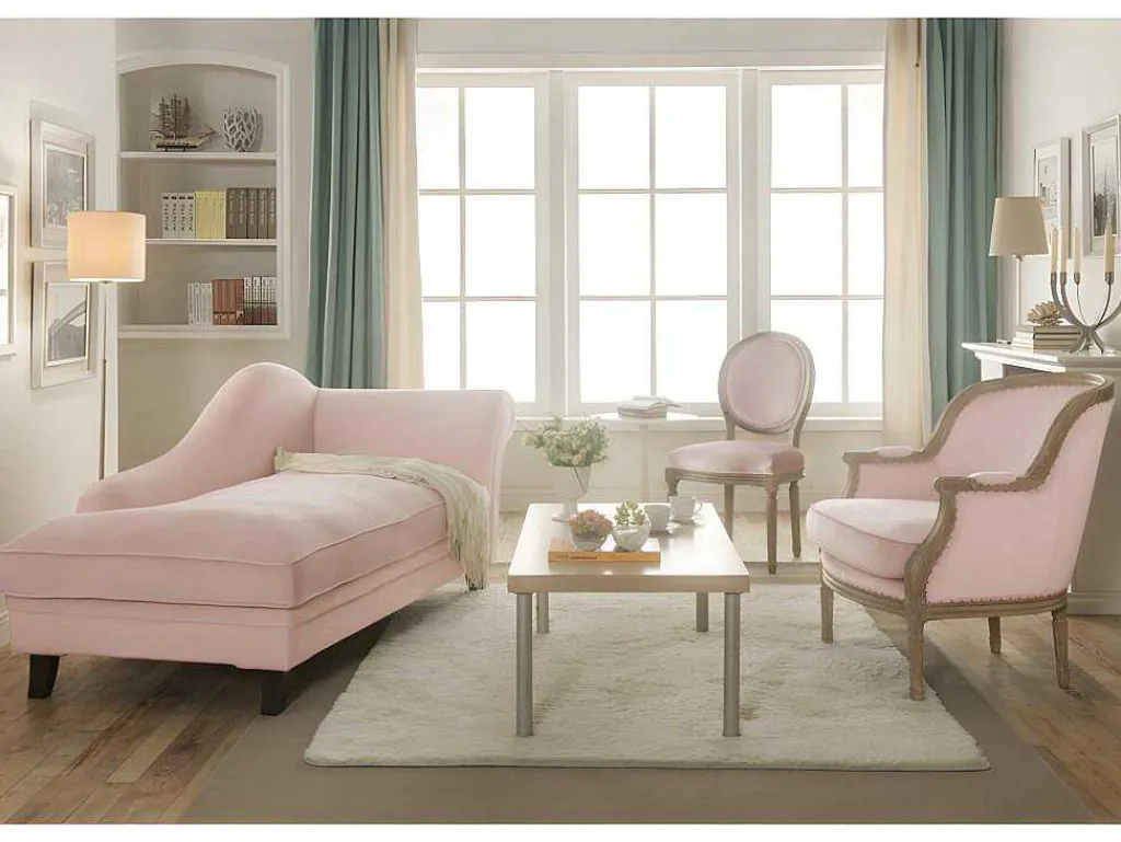 Fauteuil Van Fluweel Alienor Pastel Roze-Vente-unique