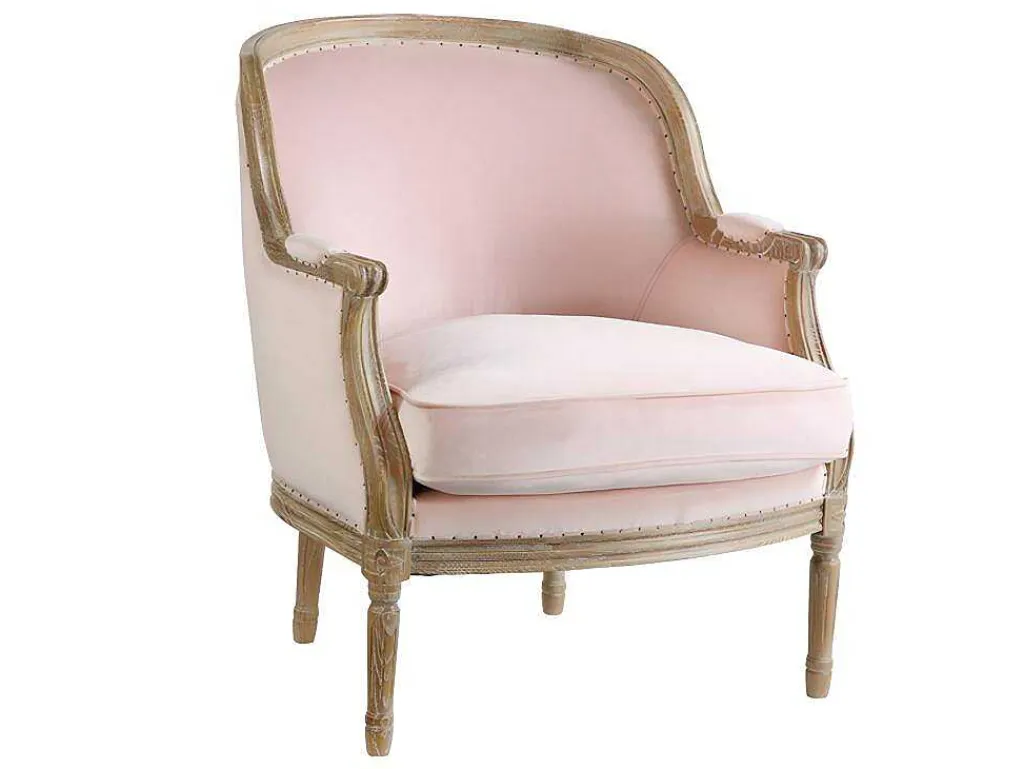 Fauteuil Van Fluweel Alienor Pastel Roze-Vente-unique