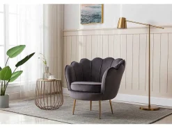 Fauteuil Van Fluweel Dandelion - Antraciet - Van-PASCAL MORABITO Online