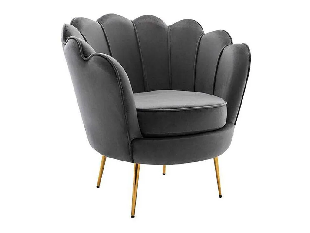 Fauteuil Van Fluweel Dandelion - Antraciet - Van-PASCAL MORABITO Online