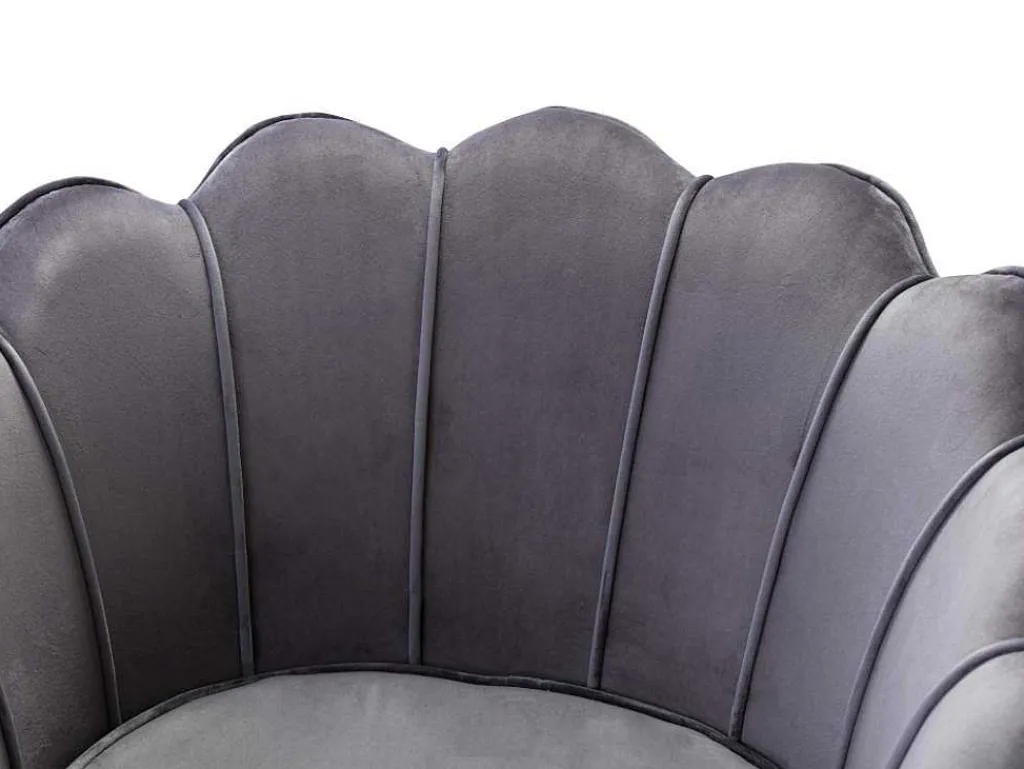 Fauteuil Van Fluweel Dandelion - Antraciet - Van-PASCAL MORABITO Online