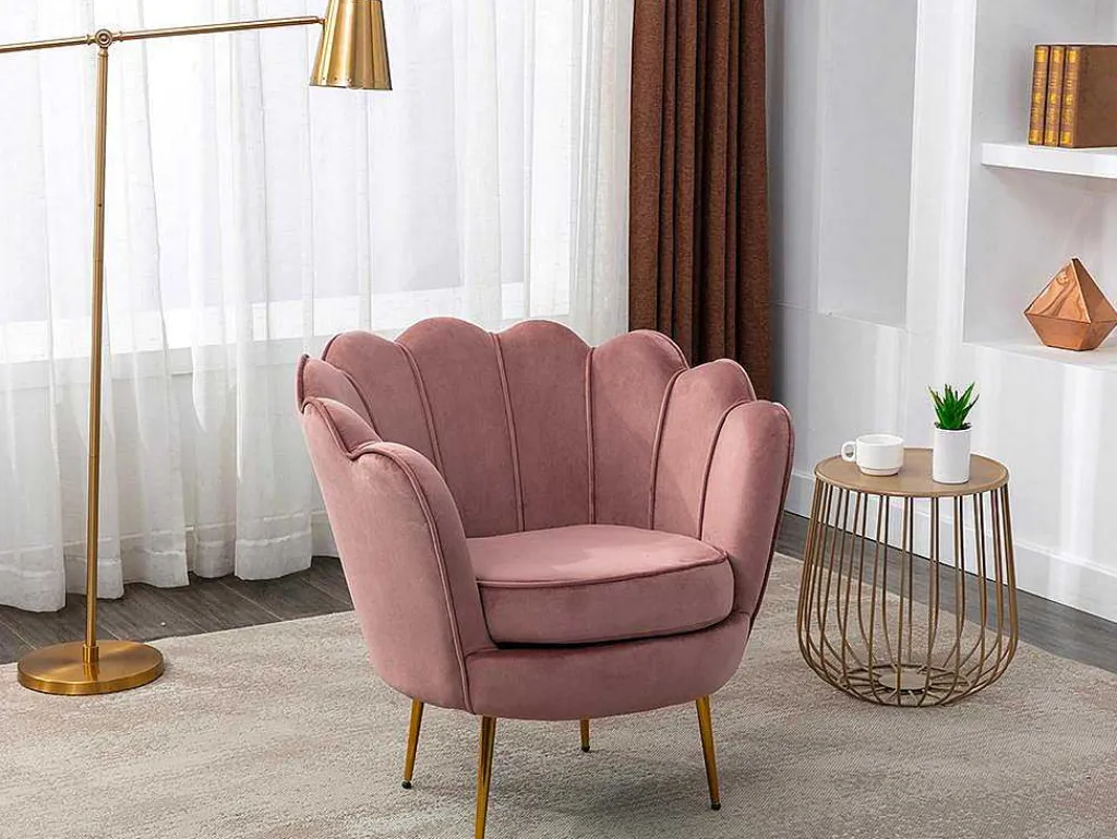 Fauteuil Van Fluweel Dandelion - Roze - Van-PASCAL MORABITO Clearance