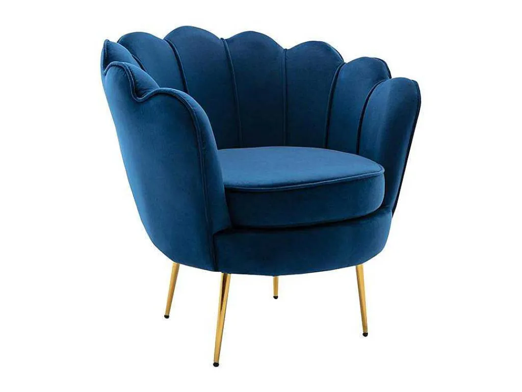 Fauteuil Van Fluweel Dandelion - Donkerblauw - Van-PASCAL MORABITO Outlet