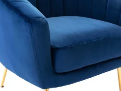 Fauteuil Van Fluweel Pablito - Nachtblauw-Vente-unique Clearance