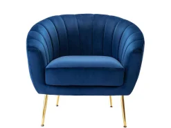 Fauteuil Van Fluweel Pablito - Nachtblauw-Vente-unique Clearance