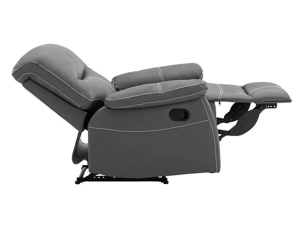 Fauteuil Van Grijze Kunstleer Canby-Vente-unique Discount