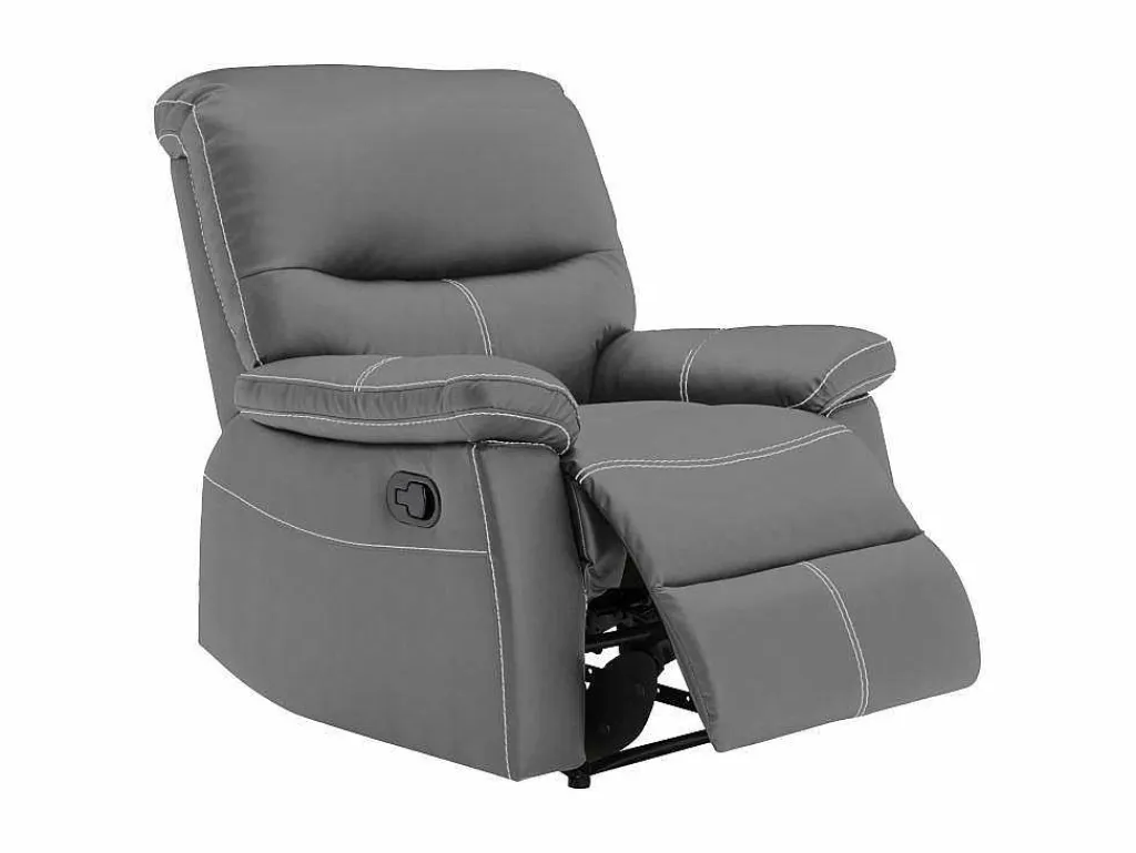 Fauteuil Van Grijze Kunstleer Canby-Vente-unique Discount