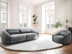 Fauteuil Van Grijze Stof Stefian-Vente-unique Best