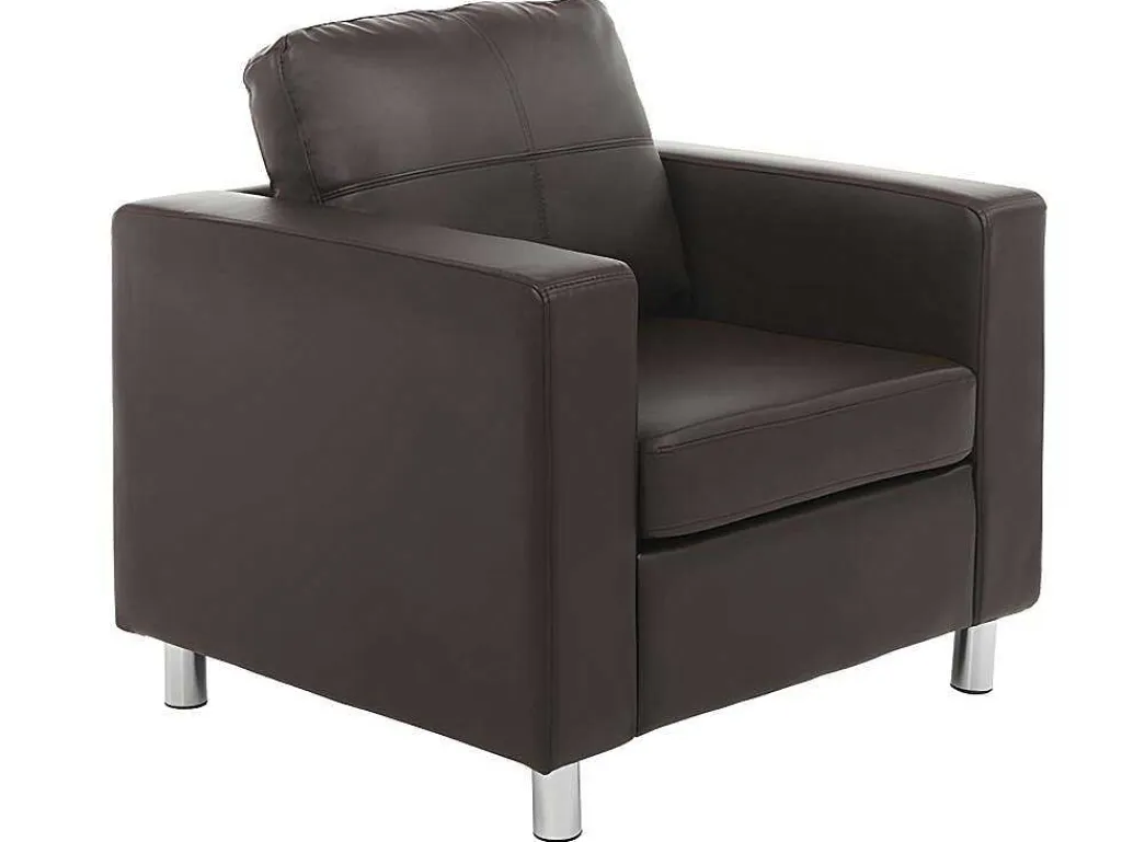 Fauteuil Van Kunstleer Ackley - Bruin-Vente-unique Discount