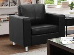 Fauteuil Van Kunstleer Ackley - Zwart-Vente-unique Discount