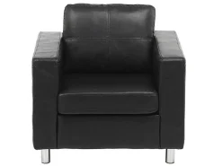 Fauteuil Van Kunstleer Ackley - Zwart-Vente-unique Discount