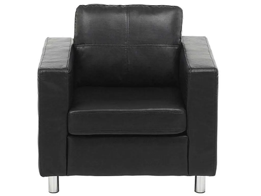 Fauteuil Van Kunstleer Ackley - Zwart-Vente-unique Discount