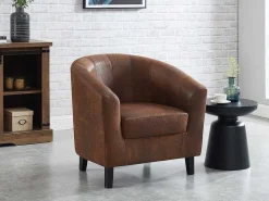 Fauteuil Van Microvezel - Oud Bruin - Cristobal Ii-Vente-unique Outlet