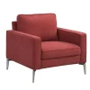 Fauteuil Van Rode Stof Tibori-Vente-unique Online