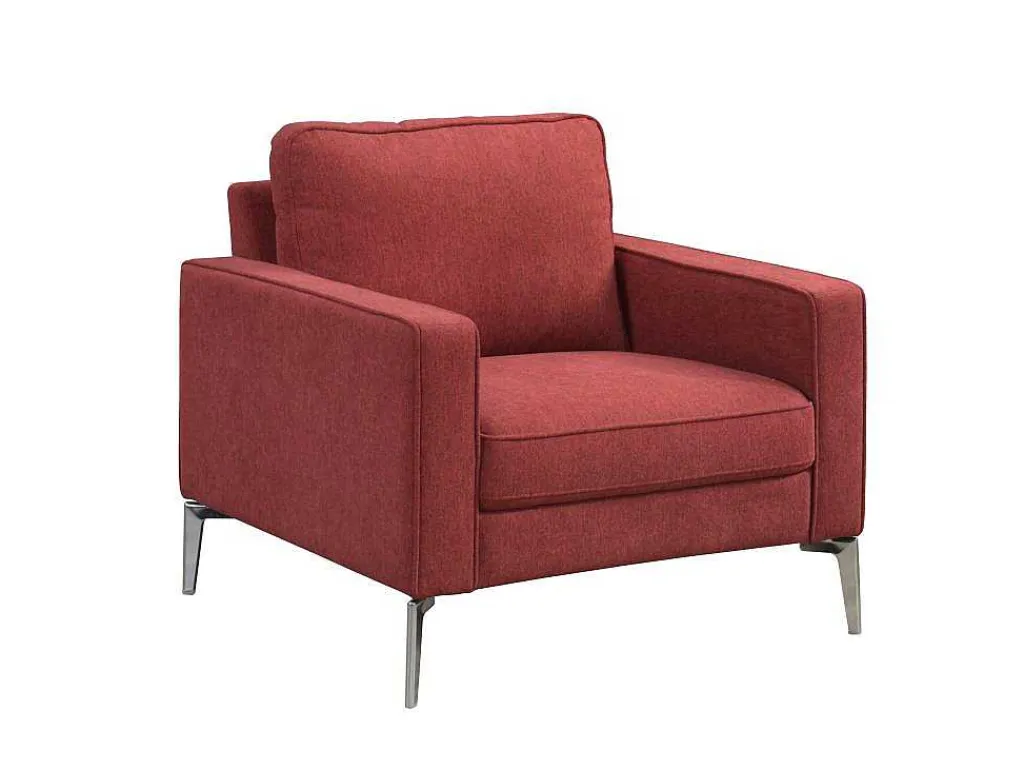 Fauteuil Van Rode Stof Tibori-Vente-unique Online