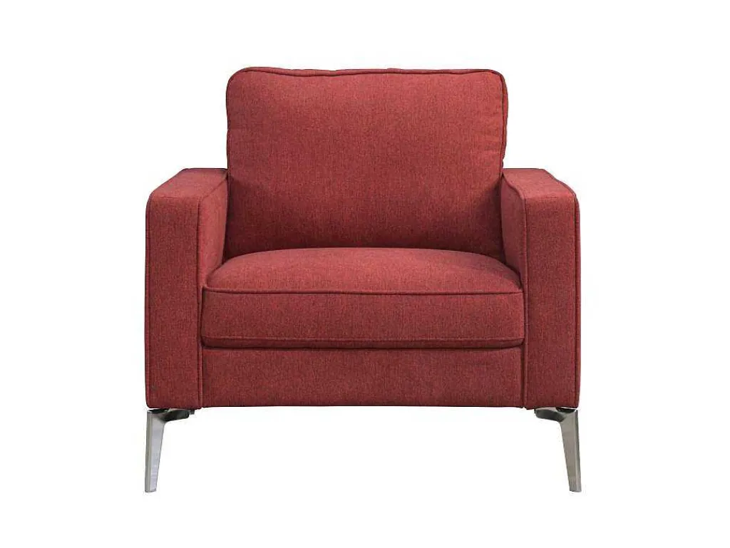 Fauteuil Van Rode Stof Tibori-Vente-unique Online