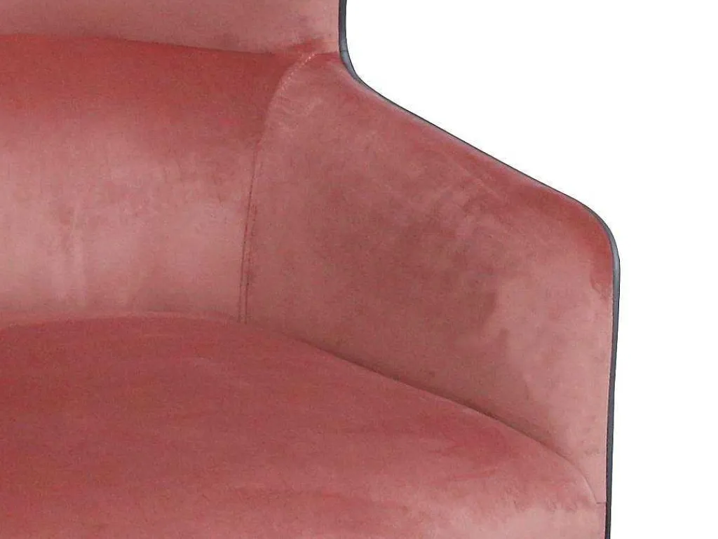 Fauteuil Van Roze Fluweel En Antraciet Structuur Mendocino-Vente-unique Outlet